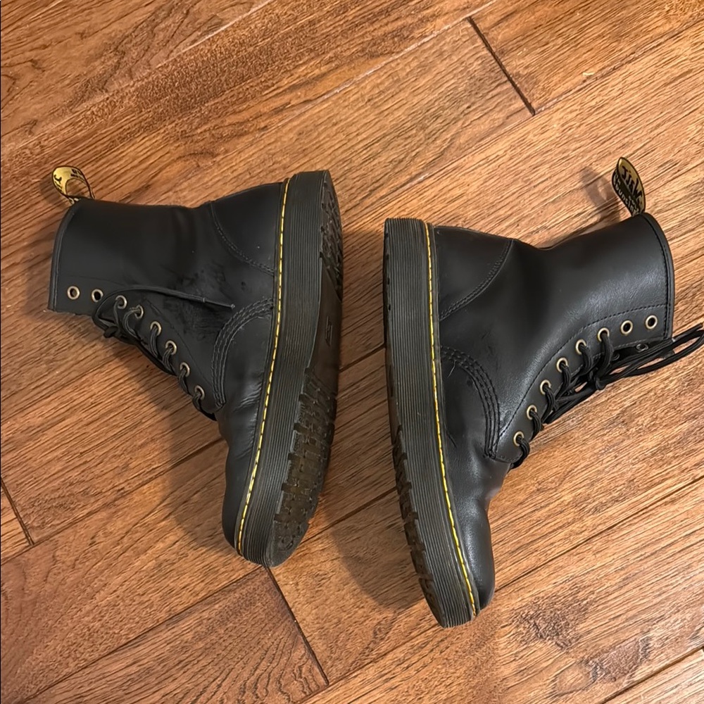 Dr. Martens Black Leather Combat Boots - Picture 2 of 5